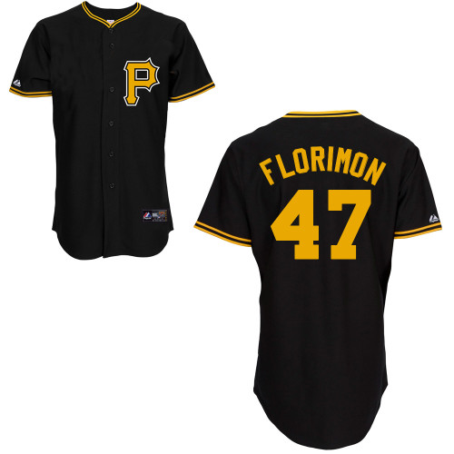 Pedro Florimon #47 Youth Baseball Jersey-Pittsburgh Pirates Authentic Alternate Black Cool Base MLB Jersey